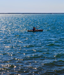 Activities and scenes in Buffalo NY along Lake Erie on a spring afternoon