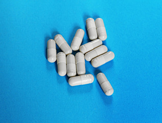 Pills and another drugs for illegal doping manipulations. Pharmacy antibiotic and antidepressant.