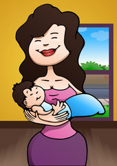 mother hold baby