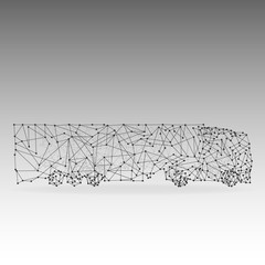 Geometrical Stylized Triangles Dots Truck Vector Concept