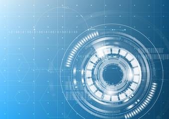 Technological digital abstract modern hud interface background vector