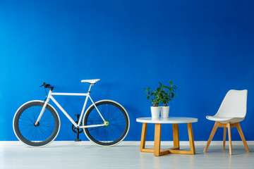 Bicycle next to a table