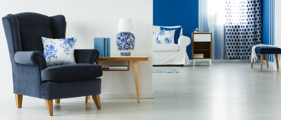 Navy blue armchair