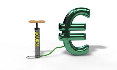 Bourse euro concept on white, 3d