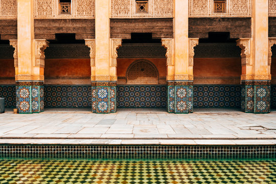 moroccan style courtyard at marrakech