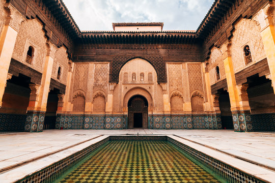 ben youssef medersa at marrakech, morocco
