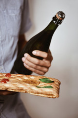 coca de Sant Joan, sweet flat cake from Catalonia, Spain