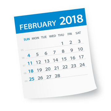 February 2018 Calendar Leaf - Illustration
