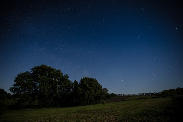 Night sky over a field