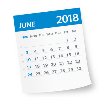 June 2018 Calendar Leaf - Illustration
