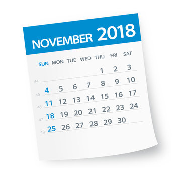 November 2018 Calendar Leaf - Illustration