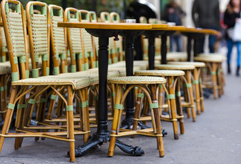 Traditional street cafe in Paris, France