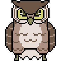 vector pixel art owl