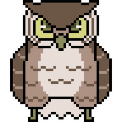 Fototapeta premium vector pixel art owl