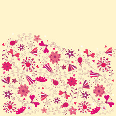 Floral pattern. Background of multi-colored flowers. 
