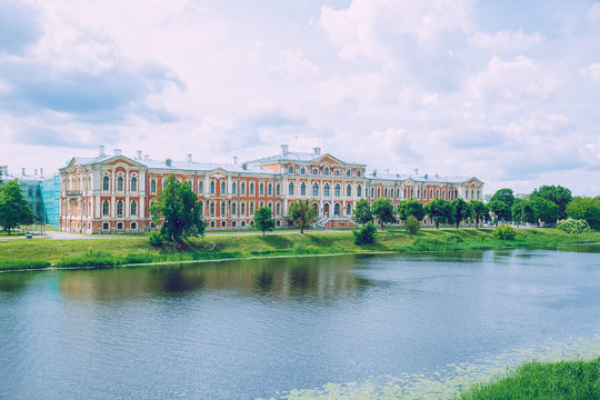 Old red castle in Jelgava, Latvia.