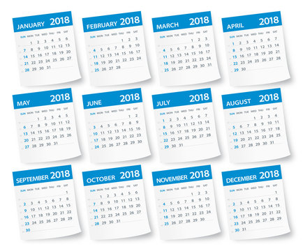 2018 calendar leaves - Illustration