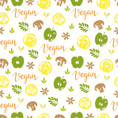 Vegan seamless pattern