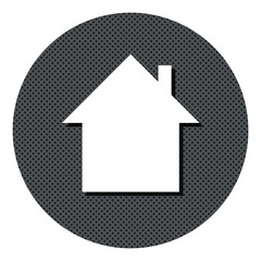 Wohnhaus - Gepunkteter Button mit Symbol und Schatten