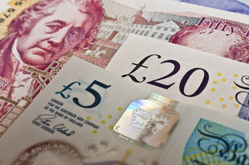 British pounds banknotes