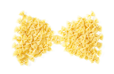 Bow tie shape heap of Farfalle pasta