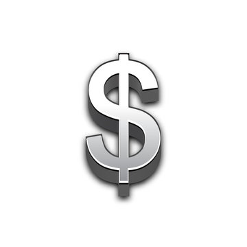 Dollar 3d sign illustration isolated.