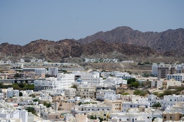 Fototapeta premium Overlook of a suburb of Muscat - Oman