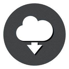 Wolke - Daten herunterladen - Gepunkteter Button mit Symbol und Schatten