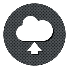 Wolke - Daten hochladen - Gepunkteter Button mit Symbol und Schatten