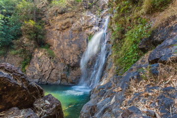 Jokkradin waterfall cool water in the natural round pond