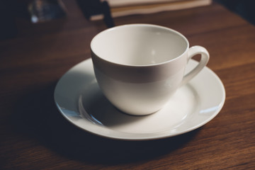 Coffee Cup on Wood Table