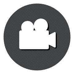 Filmkamera - Gepunkteter Button mit Symbol und Schatten