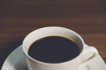 Coffee Cup on Wood Table with Copyspace for your text