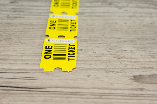 Close Up Shot Of A Generic Pass Or Winning Paper Tickets