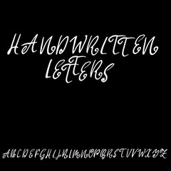 Hand drawn elegant calligraphy font. Modern brush lettering. Grunge style alphabet. Vector illustration.