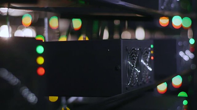 Seamlessly looping animation of rack servers in data center