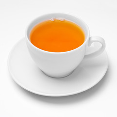 White cup with seucer isolated on white background