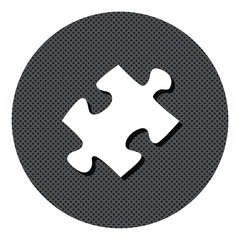Puzzleteil - Gepunkteter Button mit Symbol und Schatten