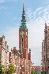 Fototapeta na wymiar Rechtstädtische Rathaus (Ratusz Głównego Miasta) Gdańsk (Danzig) pomorskie (Pommern) Polska (Polen)