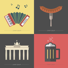 Travel Germany. Flet icons. © prockopenko