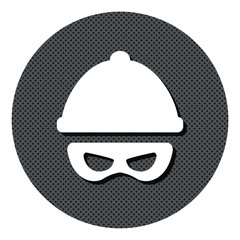 Bandit - Diebstahl - Gepunkteter Button mit Symbol und Schatten