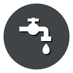 Wasserhahn - Gepunkteter Button mit Symbol und Schatten