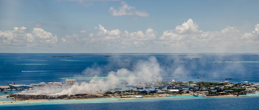 Waste disposal site on the island