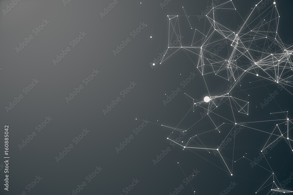 Poster technological connection futuristic shape. gray dot network. abstract background, gray background. c