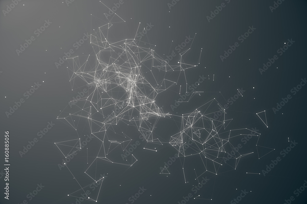 Poster technological connection futuristic shape. gray dot network. abstract background, gray background. c