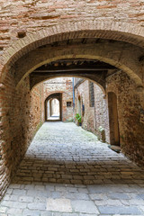Alleyway with arches of brick