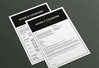 Layout curriculum vitae e lettera di presentazione di base