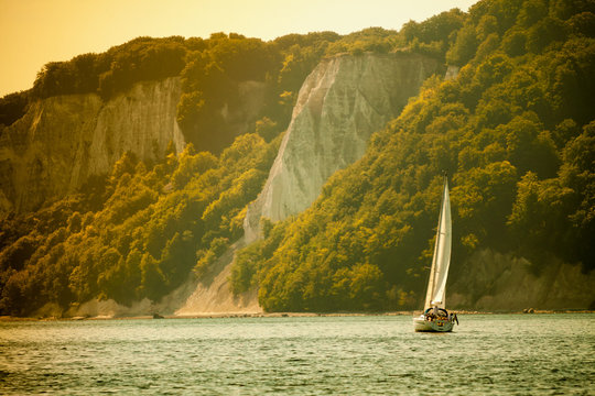 Chalk cliff rocks of Rugen isle at Sassnitz Germany