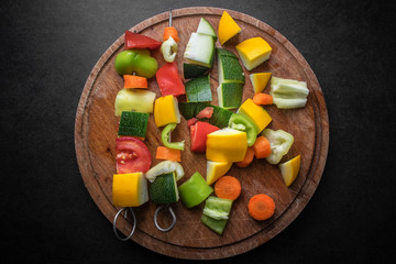 Vegan skewers on the table