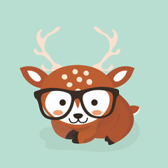 Cute deer cartoon.